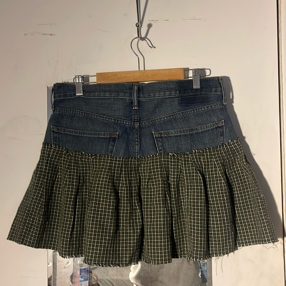 RARE. LF First of a Kind, Levi, denim, hybrid, super cool,flannel skirt - Picture 2 of 6
